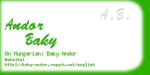 andor baky business card